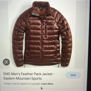 EMS Men’s feather pack 800 Downtek jacket water resistant down large